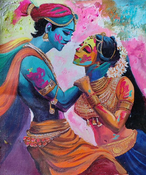 Krishna paly holi with radha