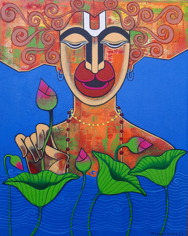 Hanuman with lotus