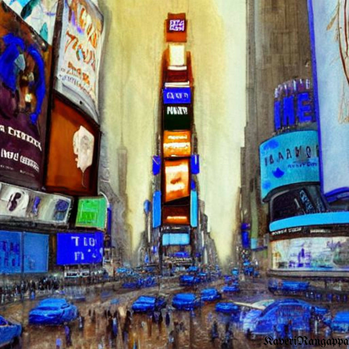 New York city digital painting canvas Gallerist.in