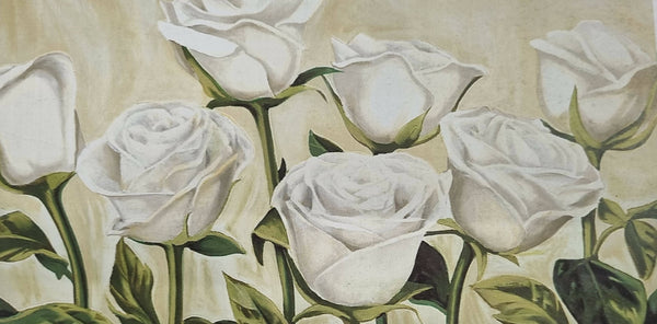 White roses acrylic painting