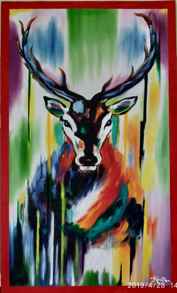 Abstract deer painting