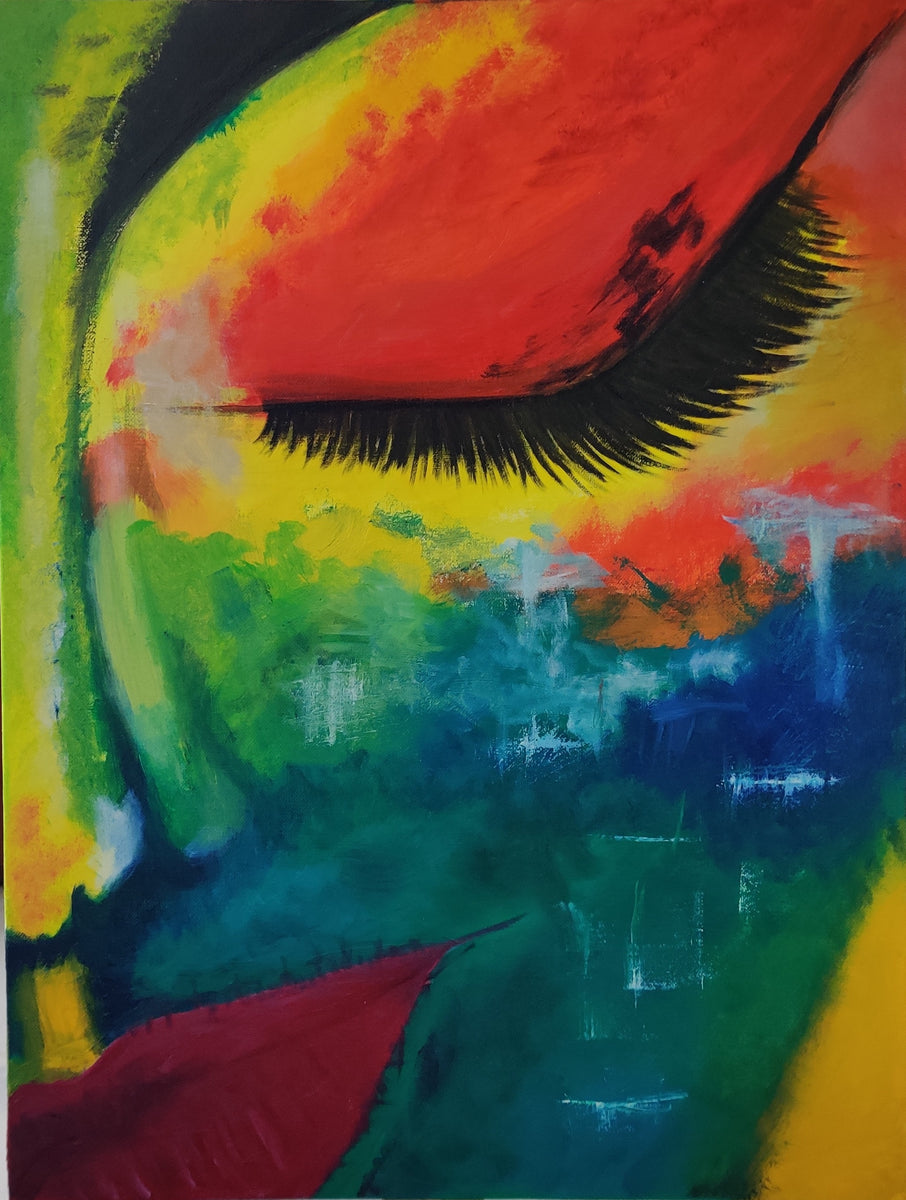 Buy Abstract lady painting with Oil colors ready to hang original