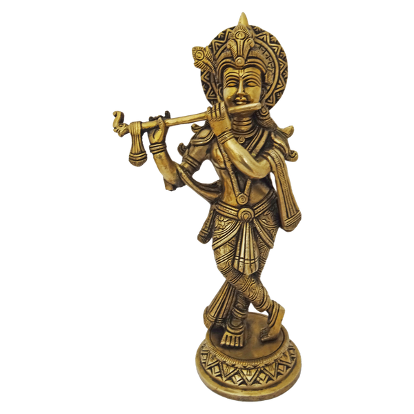 Antique Brass Krishna Statue