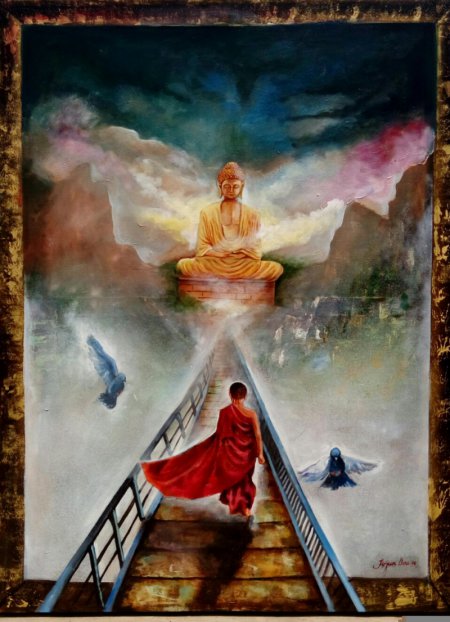 Lord buddha painting-Buddha Monk