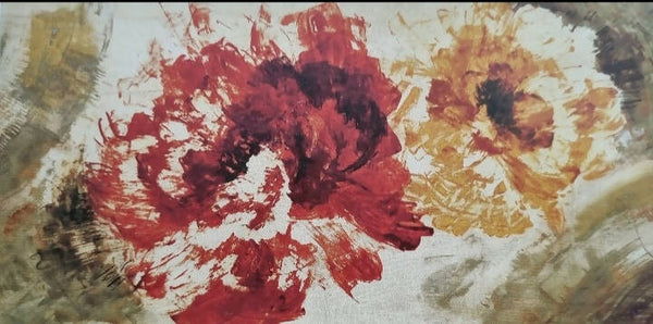 Flowers painting acrylic in abstract.