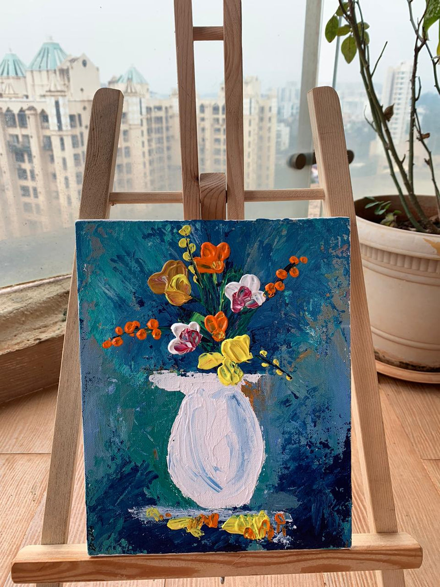 Buy Flower Vase Painting at Lowest Price By Goutami Mishra Gallerist.in