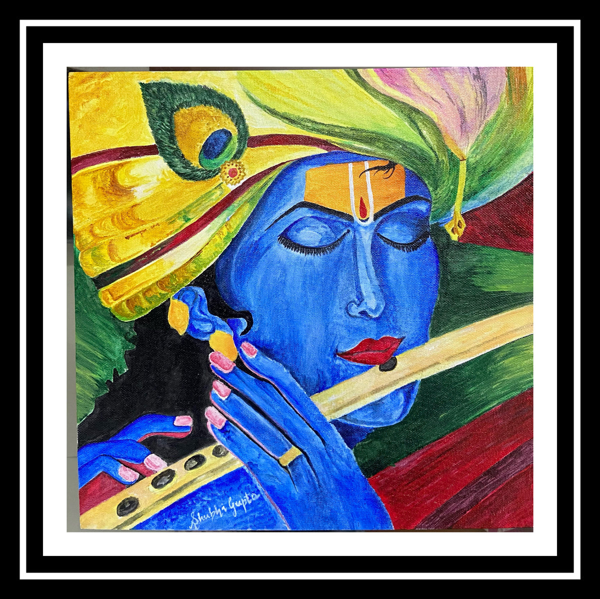 Krishna ji portrait painting – Gallerist.in