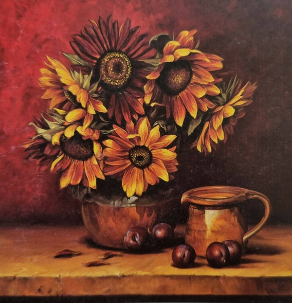 Sunflowers realistic acrylic painting.