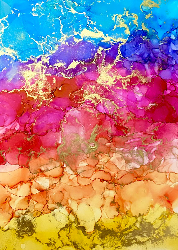 Rainbow Hour - Alcohol Ink Painting