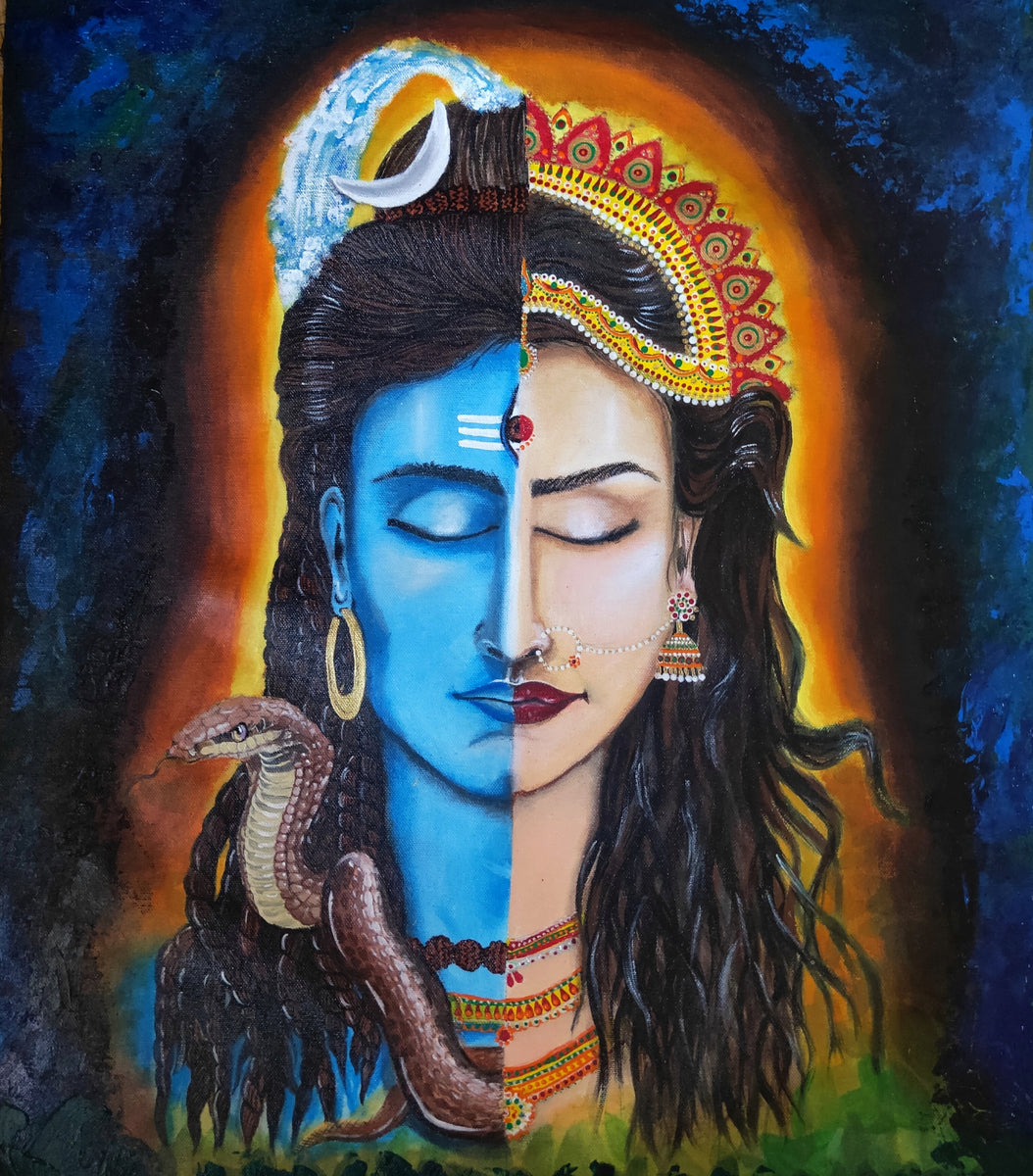 Buy Shiva Shakti Painting at Lowest Price By Apurva Suvarna ...