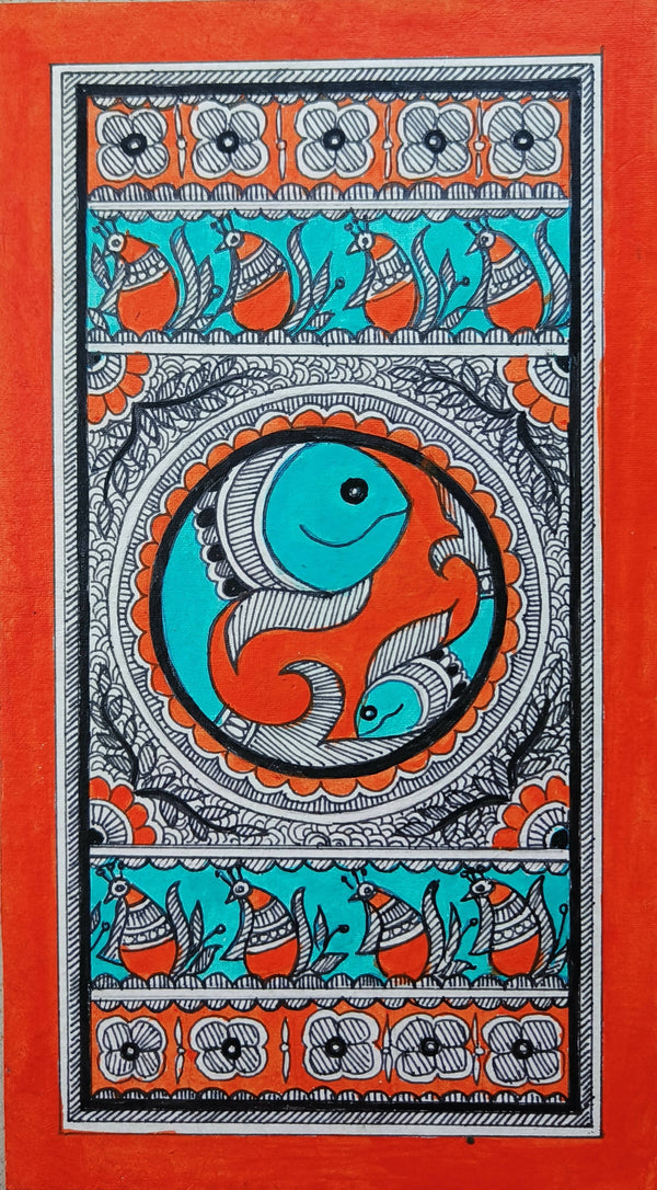 Madhubani -Pair of fish