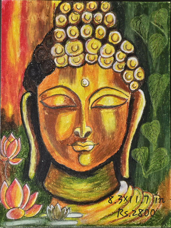 Buddha with oil pastel