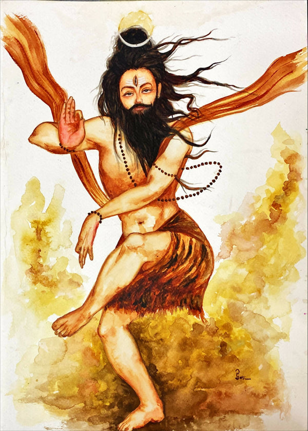 Print of Hand Painted Shiva