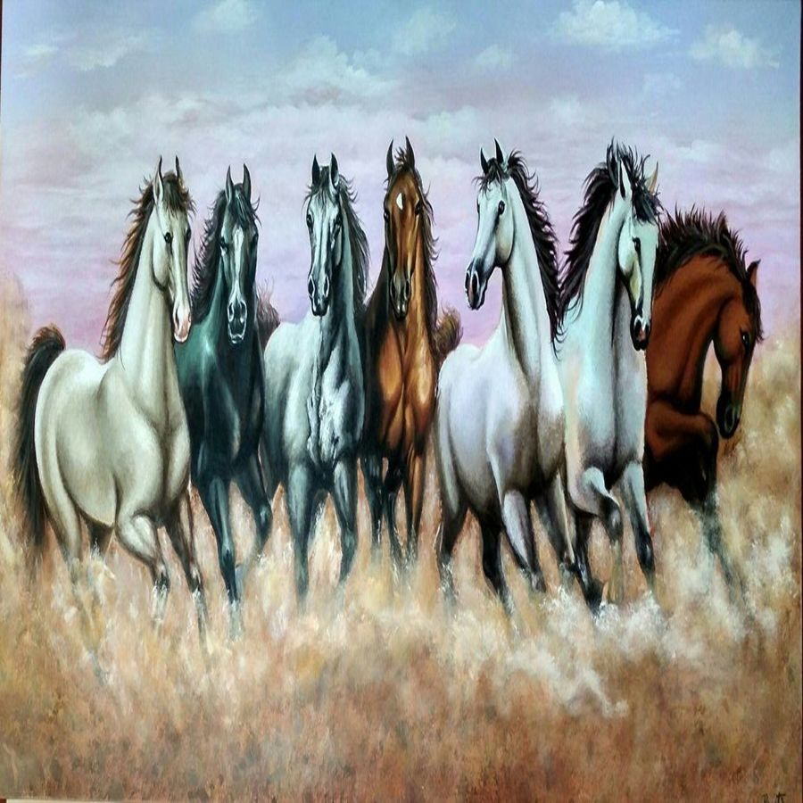 Top Four Reasons To Buy Seven Running Horses Painting – Gallerist.in