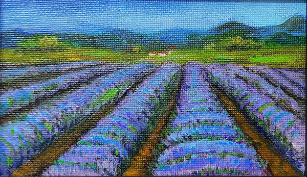 Miniature Lavender Fields painting