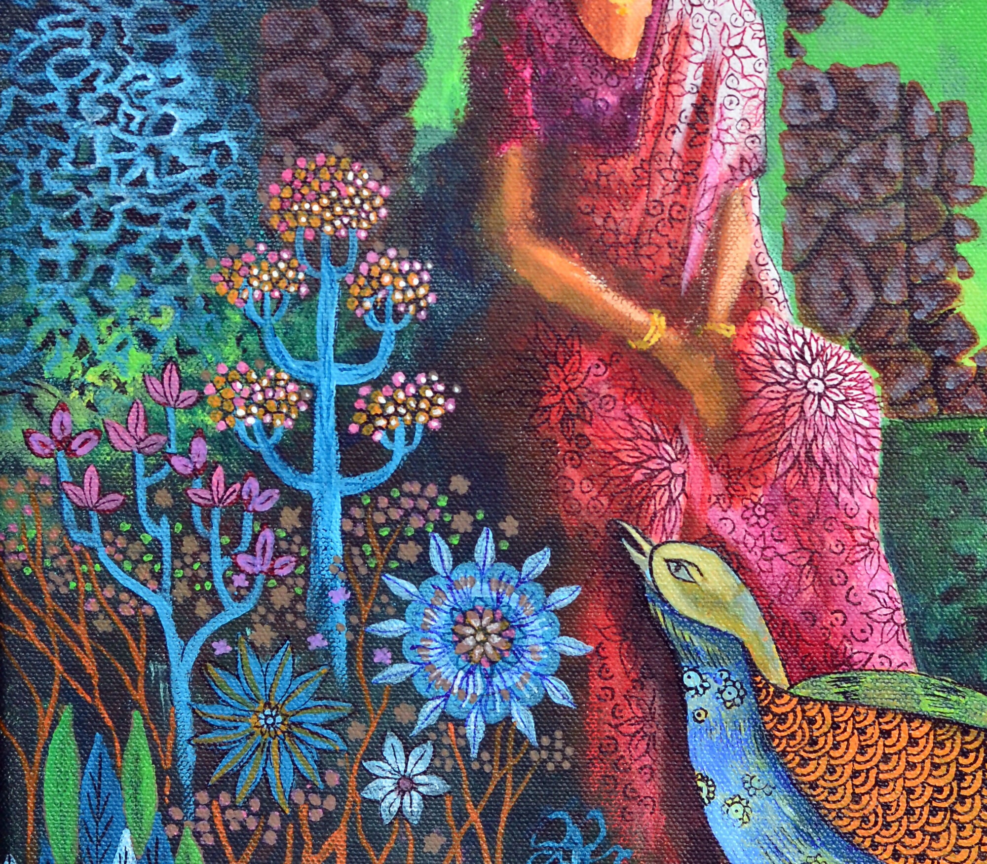 Garden of Silence (F5) Indian style Fusion art