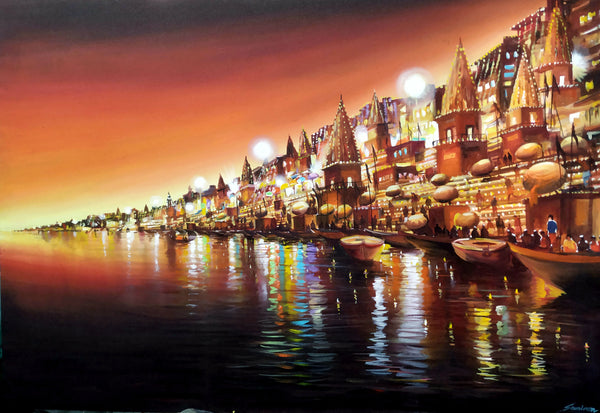 Festival Night Varanasi Painting