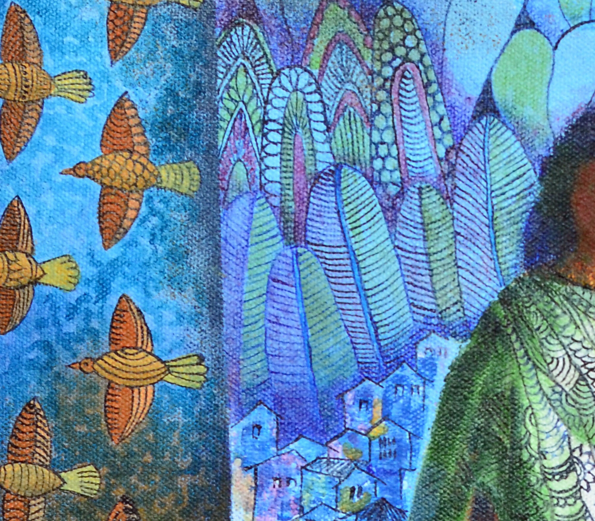 Inner Whispers (F4) Indian style Fusion art