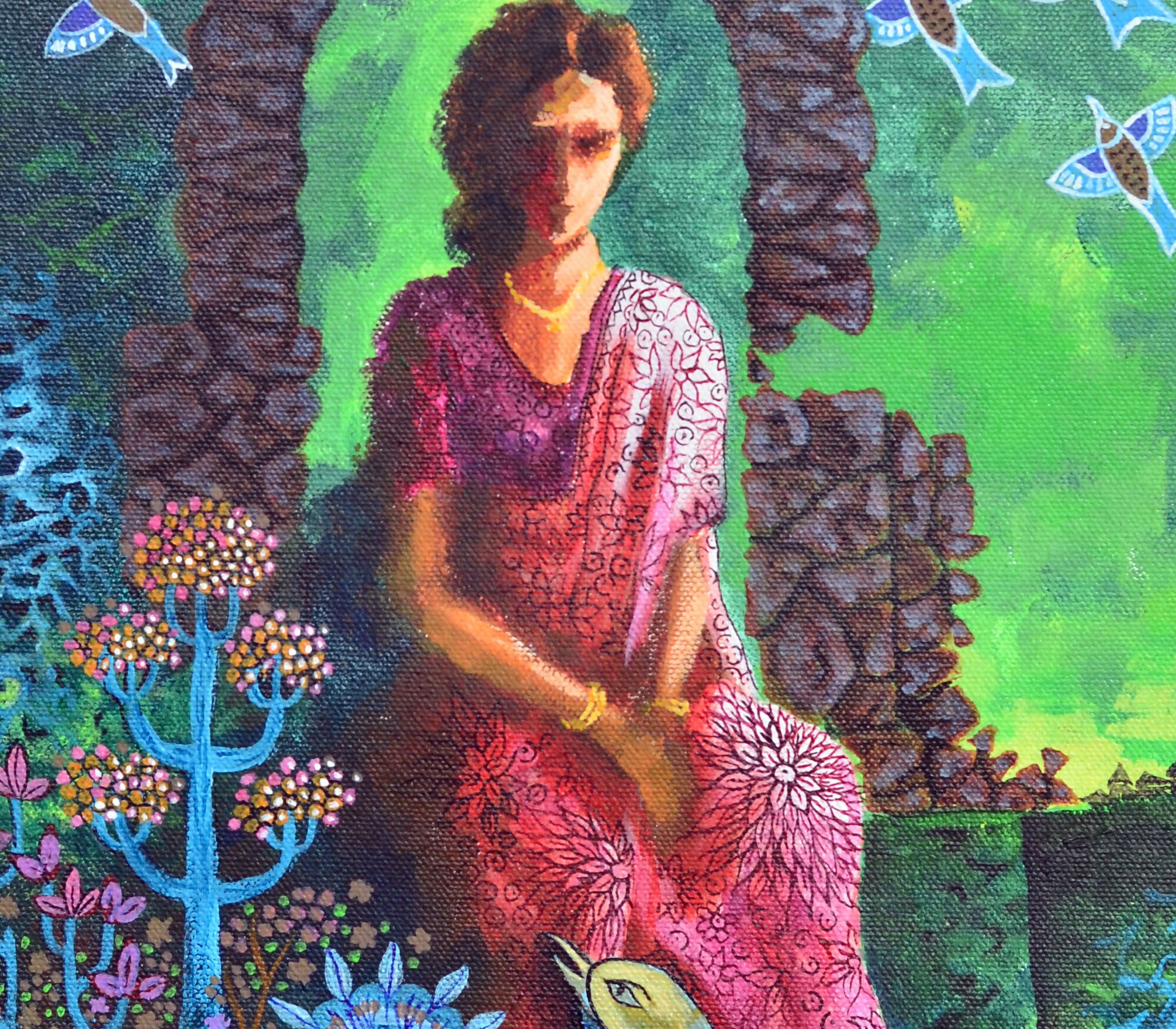 Garden of Silence (F5) Indian style Fusion art