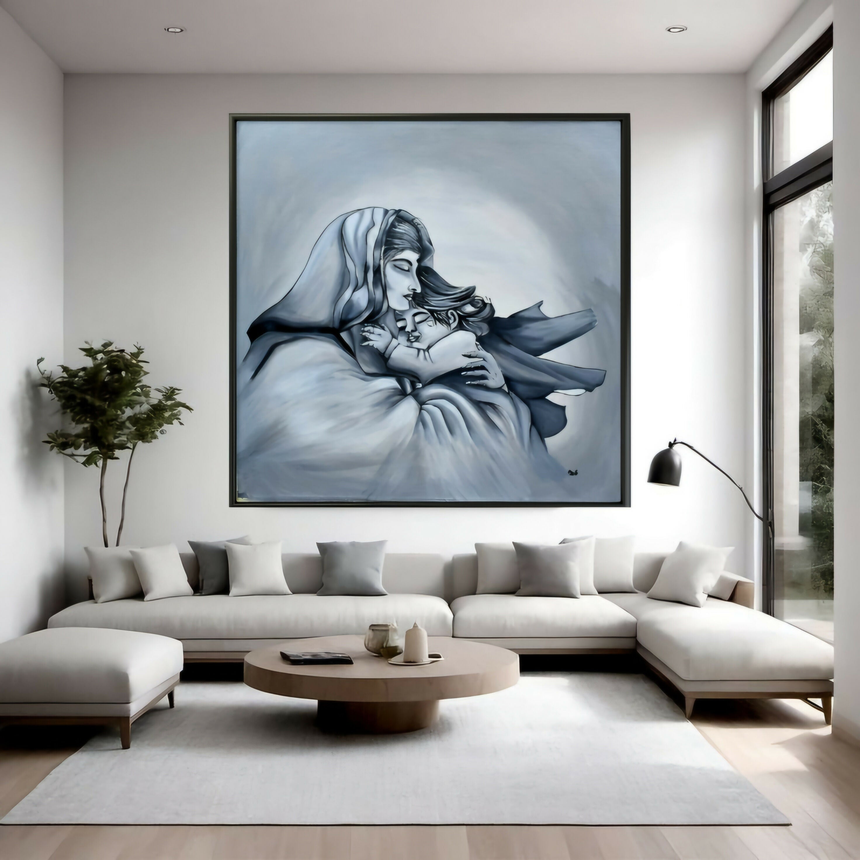 Monochrome Family Art for Timeless Connections 48 x 48 Inches Rolled canvas