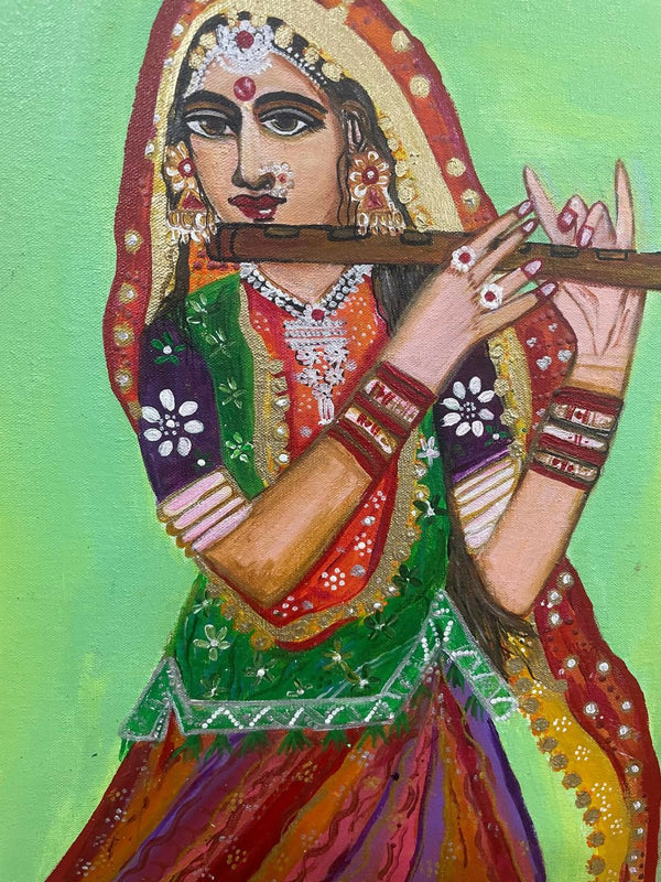 MEERA PLAYING FLUTE