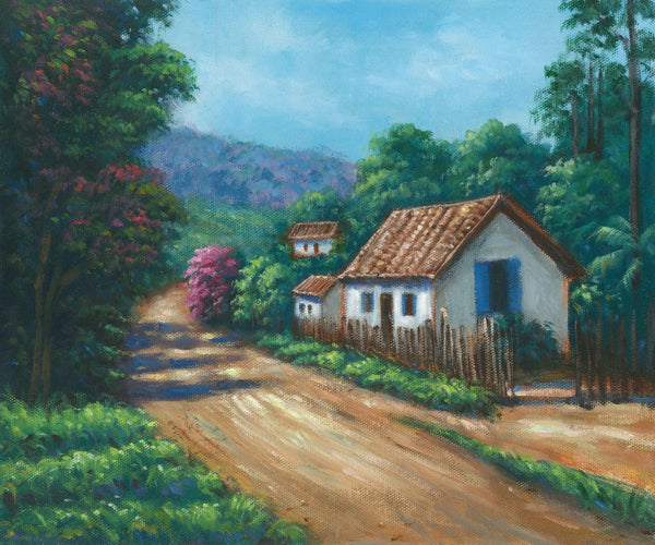 Simple Life | Rustic Country Road Home Original Painting