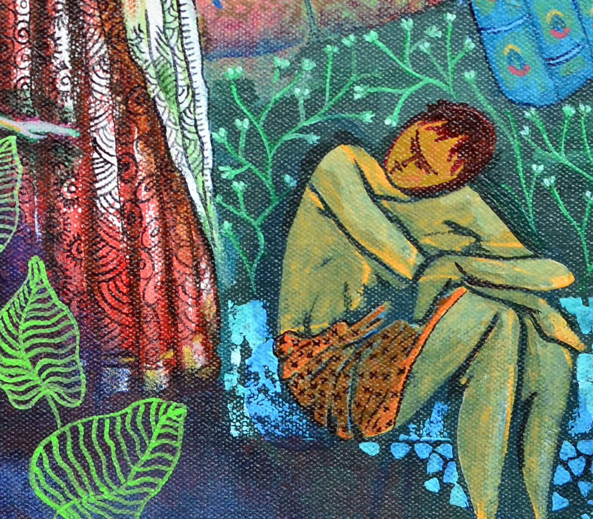 Inner Whispers (F4) Indian style Fusion art