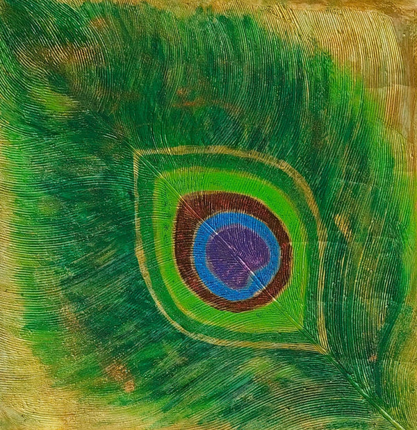 Peacock feather textured art