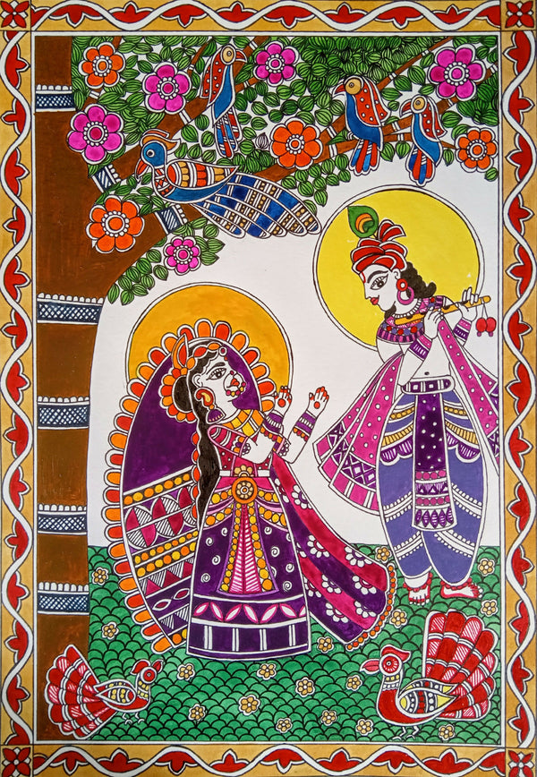 Radha Krishna Madhubani Painting