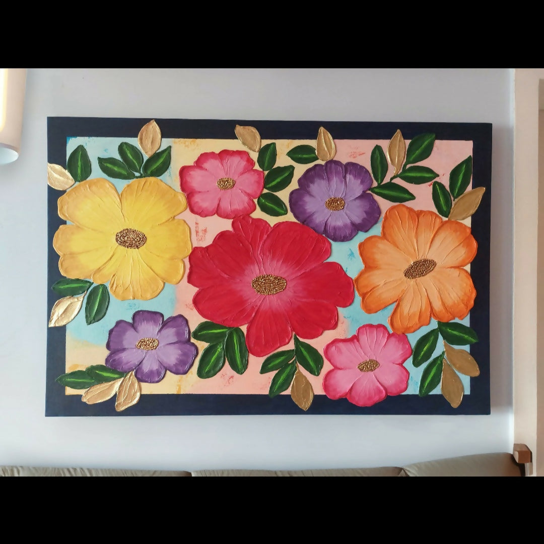 Floral textured painting