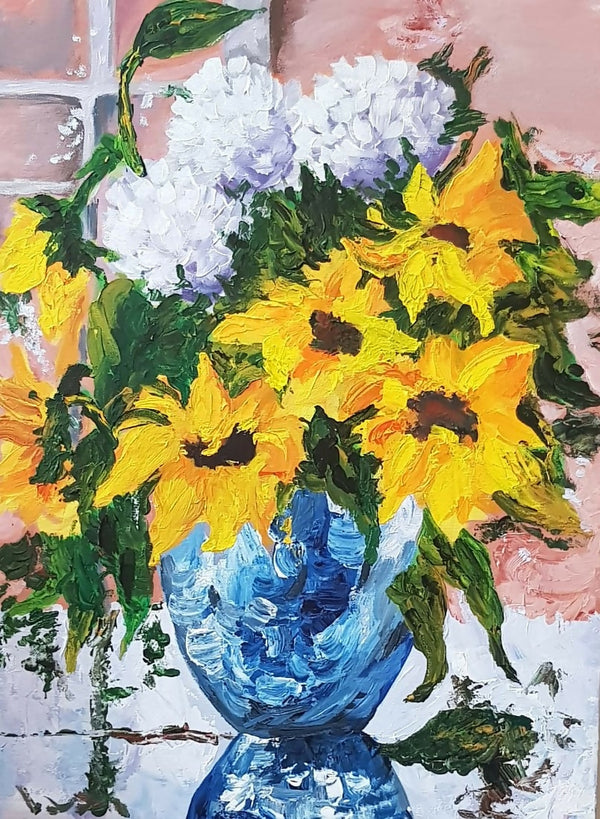 Sunflower on acrylic