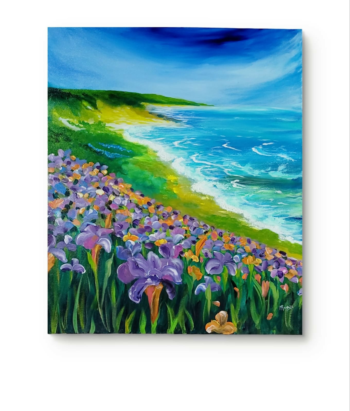 Seascape Elegance: Iris On The Shore