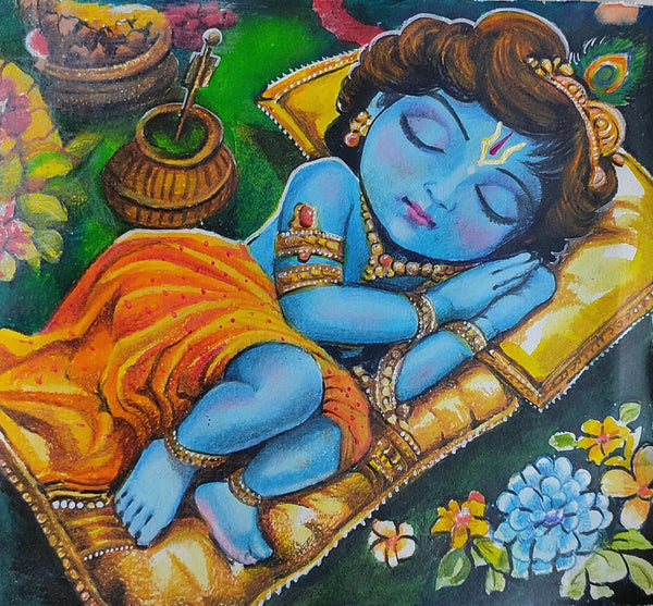 Little Krishna sleeping