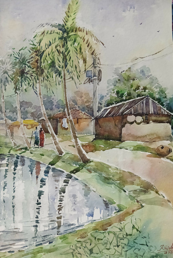 India Village Scenery painting
