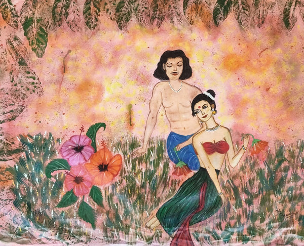 Indian couple in garden