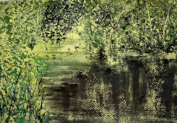 Foliage,_Acrylic_on_Paper,_14.5X10,