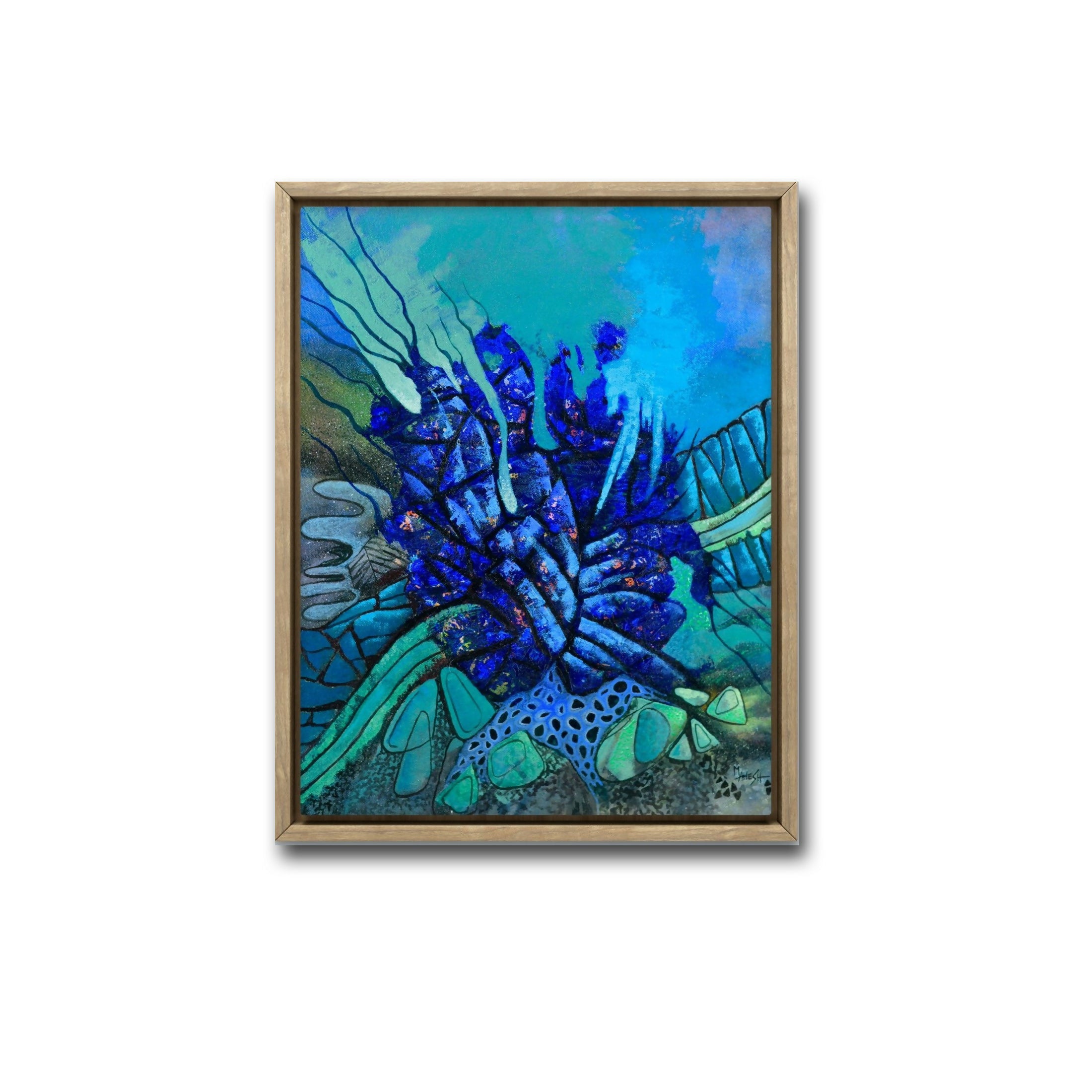 Buy Becoming Whole Again” Blue monotonous Abstract (A6) Painting