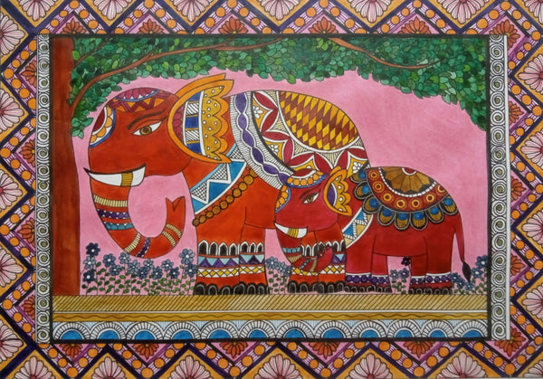Madhubani Painting Elephants