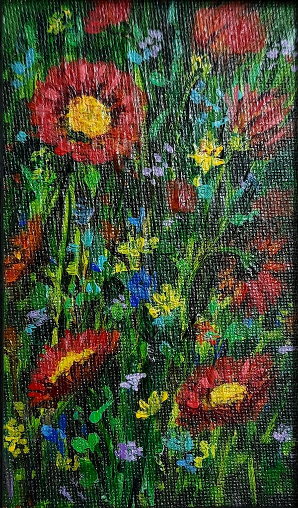 Landscape of Wildflowers, Miniature framed art