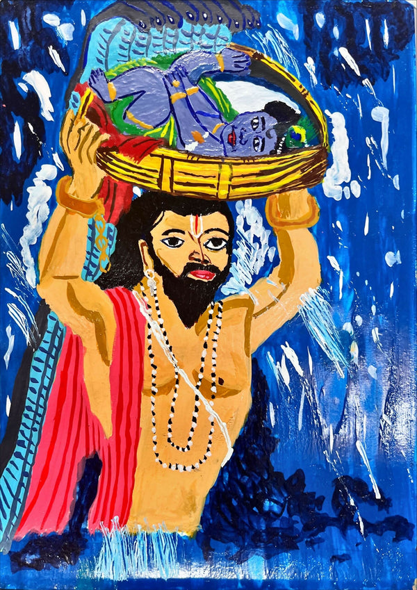 Baby Krishna with Vasudeva