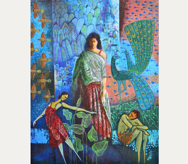 Inner Whispers (F4) Indian style Fusion art