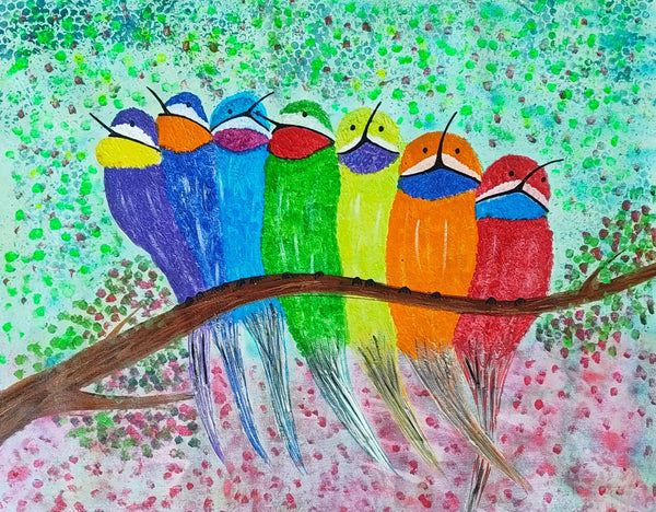 The textured rainbow birds