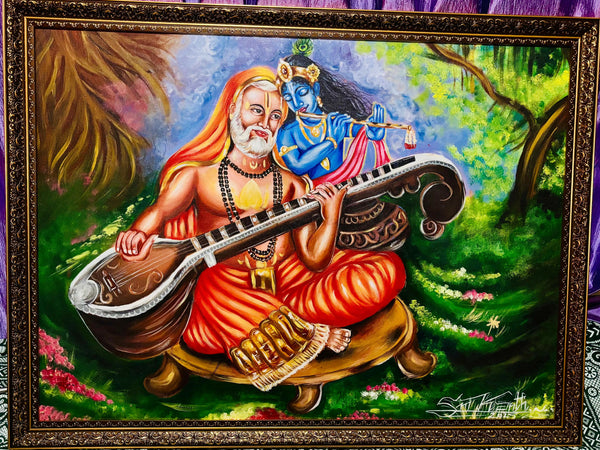 Divine Harmony – Sri Raghavendra Swamy with Lord Krishna