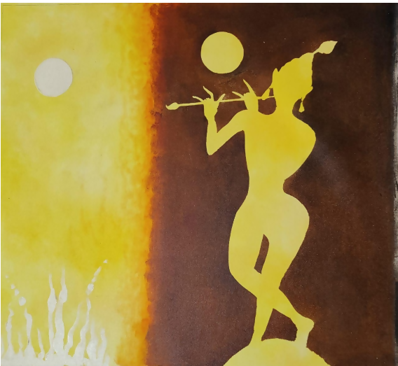 Divine Silhouette Oil Painting - 24x30 Inches