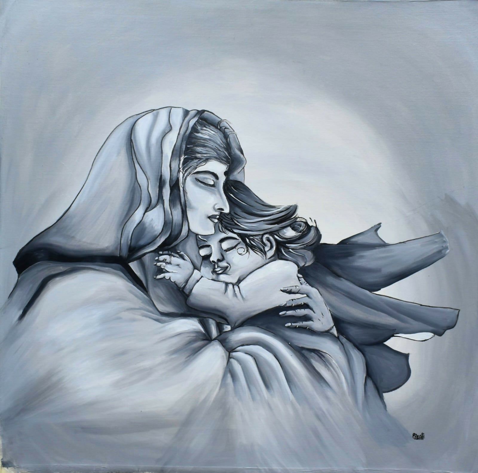 Monochrome Family Art for Timeless Connections 48 x 48 Inches Rolled canvas