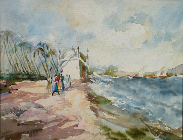 Watercolor Landscape on Handmade Paper