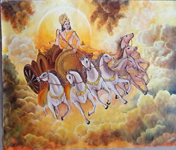 Sun on the seven horses chariot.