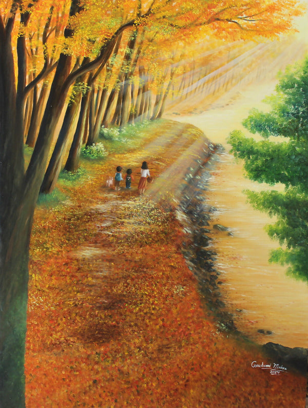 Forest Sunlight Path - Landscape painting