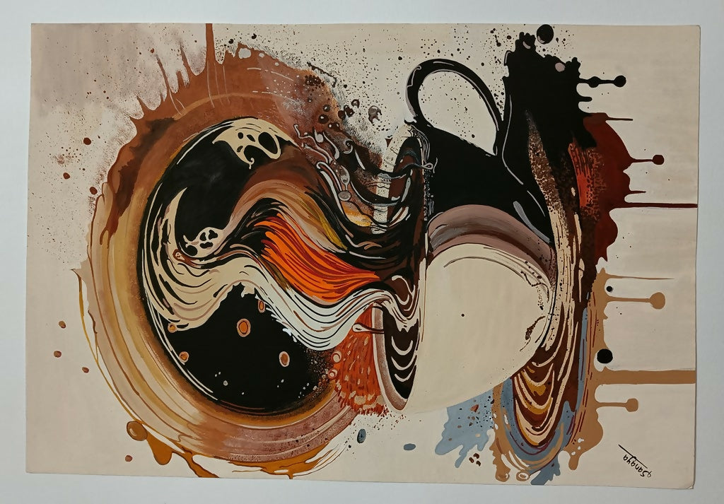 Interstellar Coffee Splash Painting