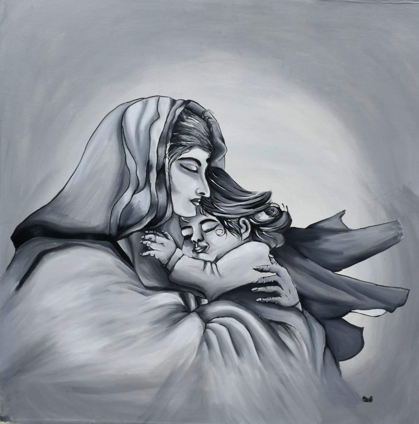 Monochrome Family Art for Timeless Connections 48 x 48 Inches Rolled canvas